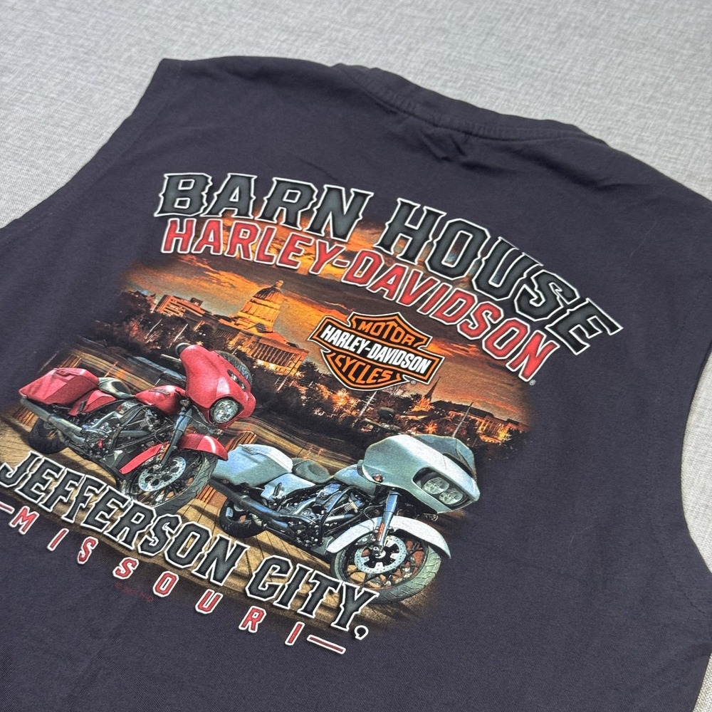 Harley-Davidson Sleeveless T-Shirt Mens Large Gray Free Spirit Graphic Crew Neck